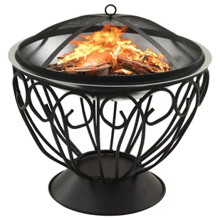 VidaXL Lumarko Palenisko i grill 2-w-1, z pogrzebaczem, 59x59x60 cm, stal! 313360 VidaXL - Paleniska ogrodowe - miniaturka - grafika 1