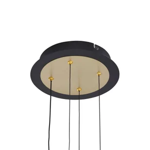 Lampa wisząca Lucande LED Pallo, 12-punktowa, czarny/złoty, szkło - Lampy sufitowe - miniaturka - grafika 5