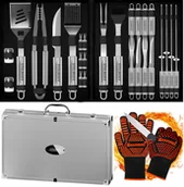 Akcesoria do grilla - Zestaw akcesoria do GRILLA STILHOFF STRONG sztućce 28szt 26+walizka+rękawic - miniaturka - grafika 1