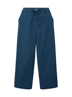 Spodnie damskie - TOM TAILOR Cropped Culotte damskie spodnie materiałowe, 11758 - Midnight Sail, 36W / 28L - grafika 1