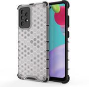 Etui i futerały do telefonów - Samsung Hurtel Honeycomb etui pancerny pokrowiec z żelową ramką Galaxy A52 5G / A52 4G przezroczysty - miniaturka - grafika 1