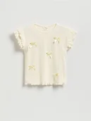 Koszulki dla dziewczynek - Reserved - Bluzka z kokardkami - jasnożółty - miniaturka - grafika 1