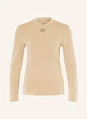 Koszulki sportowe damskie - X-Bionic Koszulka Funkcjonalna Mightywool Z Wełną Merynosową beige - X-BIONIC - miniaturka - grafika 1