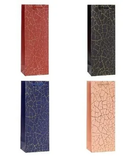 Torebka ozdobna na butelkę 12x36x9cm mix Rozette - artykuł papierniczy - Opakowania i torebki na prezenty - miniaturka - grafika 1