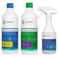 Dezynfekcja - Zestaw produktów Medisept - Mediclean 210 Surface, 110 Floor, 220 Glass - Higiena gabinetu - miniaturka - grafika 1