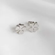 Kolczyki - Kolczyki srebrne koniczynki wkrętki stal chirurgiczna - miniaturka - grafika 1