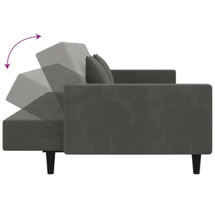 2-osobowa kanapa, 2 poduszki, ciemnoszara, aksamitna Lumarko! - Sofy i kanapy - miniaturka - grafika 8