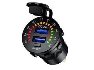 Gniazdo Usb Ładowarka Do Zabudowy Woltomierz Qc3.0 - Ładowarki samochodowe - miniaturka - grafika 1