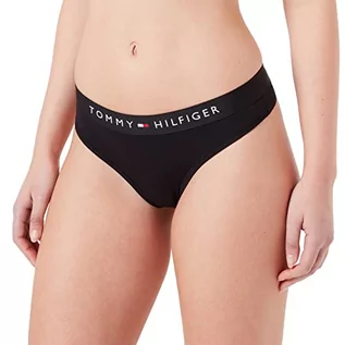 Majtki damskie - Tommy Hilfiger Stringi damskie (rozmiar zewnętrzny), czarne, M, Czarny, M - grafika 1