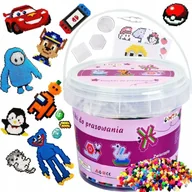 Prace ręczne dla dzieci - MEGA ZESTAW KORALIKI DO PRASOWANIA ZESTAW 7000szt SZABLONY PREZENT URODZINY - miniaturka - grafika 1