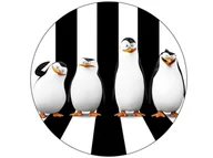 Ciasta i półprodukty do ciast - Dekoracyjny opłatek tortowy Pingwiny z Madagaskaru - 20 cm - miniaturka - grafika 1