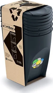 Kosz na śmieci Prosperplast do segregacji 3 x 35L czarny IKWB35S3-S411 - Kosze na śmieci - miniaturka - grafika 1