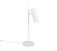 Lampy stojące - SOKA 567700131 lampa biurkowa biała ryflowana tuba 1xGU10 regulowana - miniaturka - grafika 1