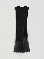 Sukienki - Reserved - Sukienka midi z koronką - czarny - miniaturka - grafika 1