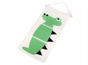 Lniany Organizer Krokodyl 30X65 Cm Zawieszany - Organizery na łóżeczko - miniaturka - grafika 1