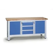 Stoły warsztatowe - B2B Partner Stół warsztatowy EXPERT, 3 szuflady, 2 skrinky TSK7523-L - miniaturka - grafika 1