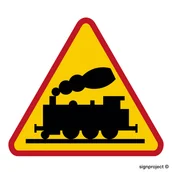 Systemy ekspozycyjne i znaki informacyjne - SA015 PRZEJAZD KOLEJOWY, PN - PŁYTA PCV 1MM; (600X600MM) - miniaturka - grafika 1
