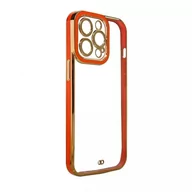 Etui i futerały do telefonów - Fashion Case etui do Samsung Galaxy A12 5G żelowy pokrowiec ze złotą ramką czerwony - miniaturka - grafika 1