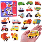 Zabawy w naśladowanie dorosłych - Puzzle układanka 23 ele Pojazdy Samochody maszyny budowlane ZA4750 - miniaturka - grafika 1
