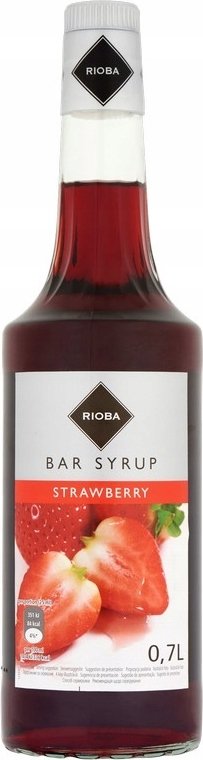 Rioba syrop truskawkowy 0,7 barmański truskawka szklana butelka premium