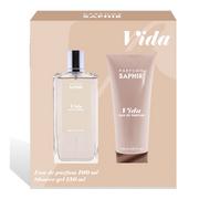 Zestawy perfum damskich - Saphir SAPHIR WOMEN Woda perfumowana VIDA, zestaw 100 ml + Żel pod prysznic 150 ml 8424730028325 - miniaturka - grafika 1