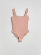 Koszulki i topy damskie - Reserved - Body na ramiączkach - kremowy - miniaturka - grafika 1