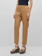 Spodnie damskie - Boss Spodnie materiałowe Tachinoa 50490057 Beżowy Regular Fit - miniaturka - grafika 1