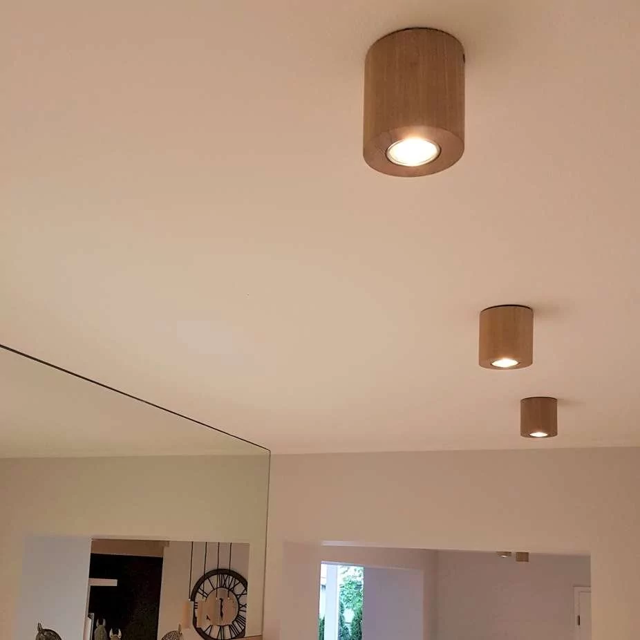 Spotlight Drewniana LAMPA sufitowa WOODDREAM 2066174 ekologiczna OPRAWA skandynawska tuba okrągła downlight dąb olejowany 2066174