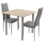Meble do sypialni - Zestaw stół Lugano 80 sonoma i 2 krzesła Nicea szare - miniaturka - grafika 1
