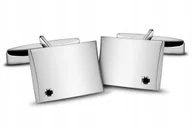 Spinki do mankietów i krawatów - Spinki do koszuli z czarną cyrkonią , srebro próba 925 - miniaturka - grafika 1