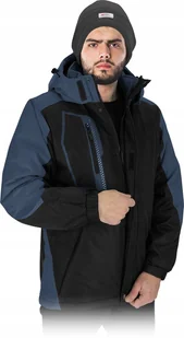 Kurtka robocza męska ZIMOWA ocieplana Z KAPTUREM czarno-granatowa XL - Odzież robocza Kurtka robocza męska ZIMOWA ocieplana Z KAPTUREM czarno-granatowa XL - Odzież robocza - miniaturka - grafika 1