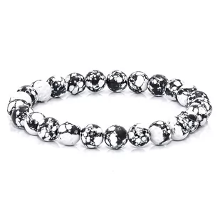 Bransoletka koraliki w kolorze czarno-białym EM 29 - EM Men's Accessories - Bransolety męskie - miniaturka - grafika 1