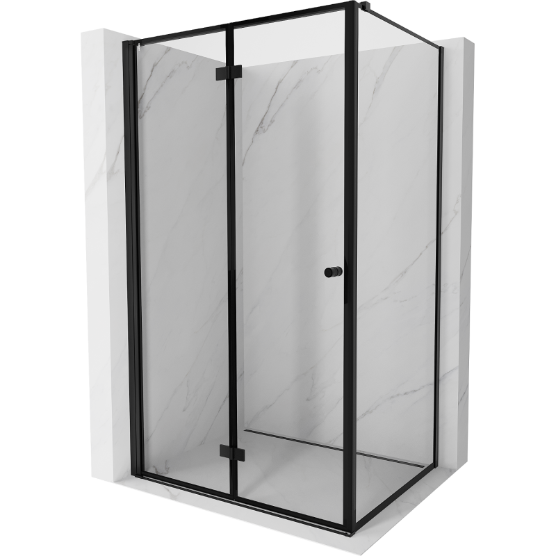 Mexen Mist-F kabina prysznicowa składana lewa 70 x 80 cm, czarna ramka, czarna - 8A6T-070-080-70-70-L