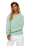 Swetry damskie - Trendyol Damski sweter oversize basic z kapturem, ZIELONY, M - miniaturka - grafika 1
