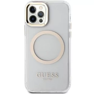 Guess GUHMP12MHTRMD iPhone 12/12 Pro 6.1" złoty/gold hardcase Metal Outline Magsafe - Etui i futerały do telefonów - miniaturka - grafika 2