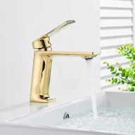 Baterie umywalkowe - Bateria umywalkowa PDS v5 stojąca złoty - miniaturka - grafika 1