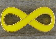 Półfabrykaty do biżuterii - [21242] Łącznik znak nieskończoności żółty - miniaturka - grafika 1