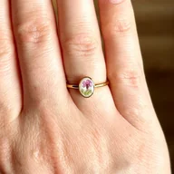 Pierścionki - Regulowany pierścionek z kwiatami - miniaturka - grafika 1