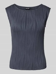 Top o kroju slim fit z fakturowanym wzorem model ‘TINNIKA’ - Koszulki i topy damskie - miniaturka - grafika 1