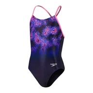Stroje kąpielowe dla dziewczynek - Strój kąpielowy dla dzieci Speedo Placement Line Back - miniaturka - grafika 1
