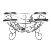 Ozdoby bożonarodzeniowe - Adwentowy świecznik metalowy Starlights, srebrny, 27 x 13 x 27 cm - miniaturka - grafika 1