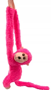 Pluszowa wisząca małpka na rzepy z dźwiękiem przytulanka małpa różowa 67 cm - Maskotki i pluszaki - miniaturka - grafika 1