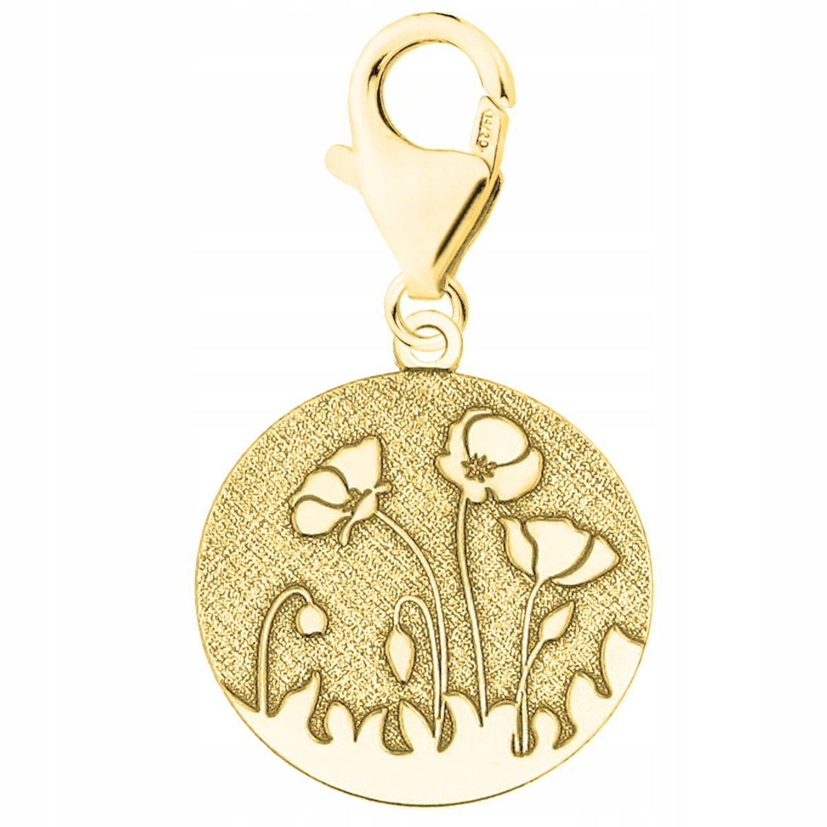 Złota Zawieszka z Makami Blaszka Maki Łąka Kwiaty Kwiatki SREBRO 925