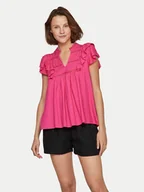 Bluzki damskie - Vila Bluzka Visia 14097358 Różowy Regular Fit - miniaturka - grafika 1