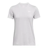 Koszulki i topy damskie - Damska Koszulka z krótkim rękawem UNDER ARMOUR TECH SSC- TWIST 1384230-014 – Szary - miniaturka - grafika 1