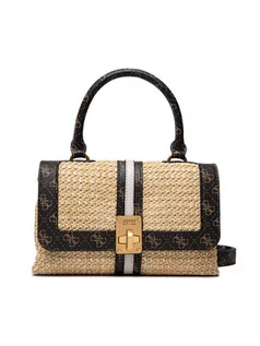 Torebki damskie - Guess Torebka Kasinta Raffia Top Handle Flap HWSB84 17200 Beżowy - grafika 1