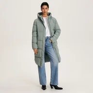 Płaszcze damskie - Reserved - Ocieplany płaszcz - Zielony - miniaturka - grafika 1