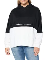 Bluzy damskie - Nike Damska bluza z kapturem W Nsw Po Ft Archive Rmx czarny Black/White/(White) S - miniaturka - grafika 1