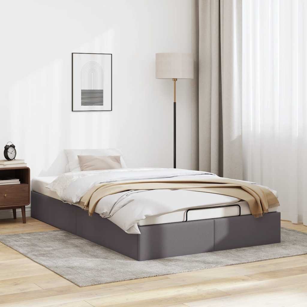 vidaXL vidaXL Rama łóżka otomana bez materaca, szara, 120x190 cm, ekoskóra