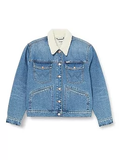 Kurtki damskie - Wrangler Damska kurtka Heritage Sherpa Denim, First Love, M - grafika 1